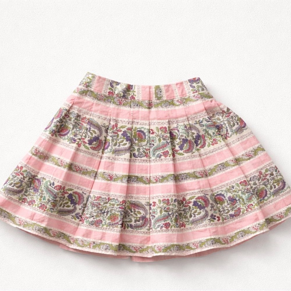 Baby Gap pink and white floral striped pleated skirt with bloomers size 2T NWOT